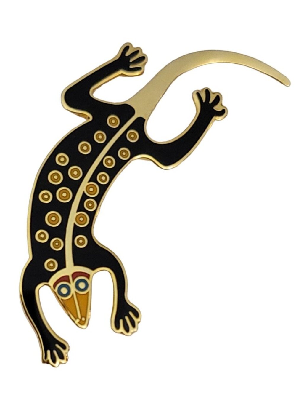 Laurel Burch Vintage 1990s "Lizard" Gecko Brooch Pin, Signed